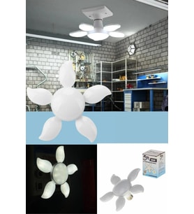 Dekoratif Pervane 5 Kollu Katlanır Kanatlı 36W Led Ampul Beyaz Renk