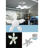 Dekoratif Pervane 5 Kollu Katlanır Kanatlı 36W Led Ampul Beyaz Renk