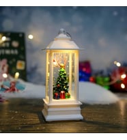 Noel ağacı / Beyaz Noel Kare Rüzgar Işığı Elektronik Şamdan Lamba