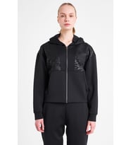 Kadın Fermuarlı Kapüşonlu Sweatshirt 25N-2125 (Siyah)