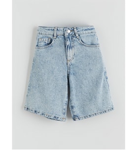 LCW Kids Mavi Taşlı Kız Çocuk Jean Şort