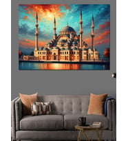 Gün Batımında İstanbul Camii Manzarası Dekoratif Kanvas - Mdf Ahşap Tablo