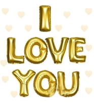 I Love You Folyo Balon Altın Renk 35 CM