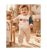 Hayvan Figürlü Erkek Bebek 2’li Sweatshirt Eşofman Takımı