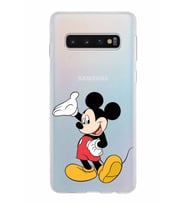 Samsung Galaxy S10 Kapak Mickey Mouse Tasarımlı Şeffaf Silikon Kılıf
