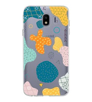 Samsung Galaxy J4 Kapak Geometrik Şekiller Tasarımlı Şeffaf Silikon Kılıf