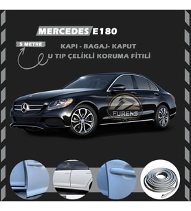 Mercedes E180 Oto Araç Kapı Koruma Fitili 5metre Parlak Gri Renk