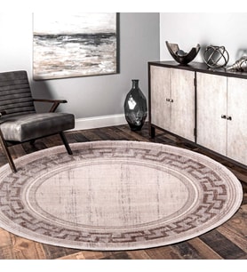Halıca Beige 34043 Y İnce Bambu Yüksek Kalite Yuvarlak Salon Halısı
