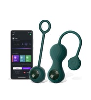Fastieshop Crystal Duo Telefon Kontrollü Kegel Egzersiz Topları (Yeşil)
