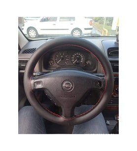 DİKİŞLİ DİREKSİYON KILIFI NOKTALI DERİ KIRMIZI DİKİŞLİ OPEL ASTRA İÇİN HIZLI KARGO
