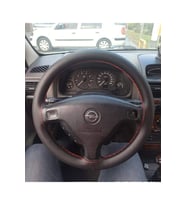 DİKİŞLİ DİREKSİYON KILIFI NOKTALI DERİ KIRMIZI DİKİŞLİ OPEL ASTRA İÇİN HIZLI KARGO
