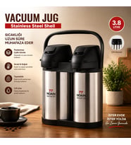 3.8 Litre Çift Hazneli Paslanmaz Çelik Pompalı Termos – Sıcak & Soğuk İçecek Dispenseri