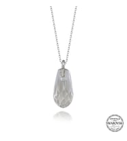 Crystal Taşlı Drop Kesim  925 Ayar Gümüş Kolye