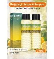 Boğaziçi Limon Kolonyası 200 cc PET Şişe 2 Adet 80° Ferahlatıcı Limon Kokulu Kolonya