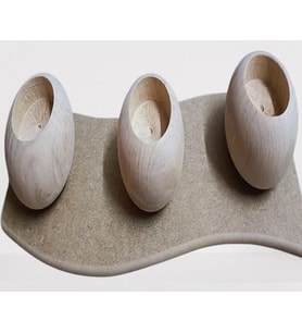 Hobi Adn 90043 Dekoratif Mumluk Ahşap MDF HAM CNC Kesim 3lü El Yapım
