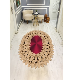 Modern Desenli Lazer Kesim Dijital Baskı Kaymaz Taban Halı H0420