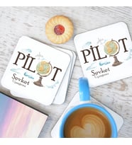 Kişiye Özel Pilotlara Özel Bardak Altlığı 4'lü Set