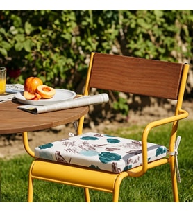 Sandalye Oturum Minderi Çiçekli 40x40x4 Bağcıklı Çıkarılabilir Kılıflı Çökme Yapmaz Yeşil
