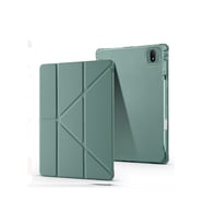 Fuchsia Honor Pad GT Pro ile Uyumlu Kalem Bölmeli Uyku Modlu Standlı Trifolding Tablet Kılıfı (Koyu Yeşil)