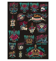 Tatto Temalı Sticker Set 10 Parça Telefon, Tablet, Defter, Laptop Sticker