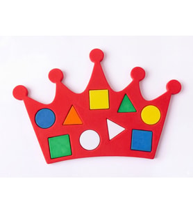 Montessori Eğitici Taç Şekil Oyuncağı İnce Motor Becerileri Geliştirme Renk ve Şekil Tanıma (Kırmızı)
