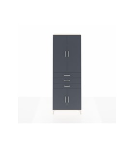 Arges Dolap 4 Raflı 3 Çekmeceli 4 Kapaklı 88x30x243 Aytaşı-Antrasit