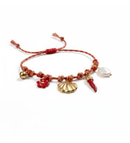 Çelik Summer Charms Kırmızı Bileklik Altın Renk