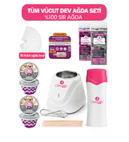 Tüm Vücut Ağda Seti + Kartuş Ağda + Mini Kalıp Ağda + 2 Adet Ağda Makinesi + Losyon + Spatula