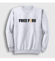 Presmono Unisex Beyaz Logo Free Fire Sweatshirt 233499tt (Beyaz)