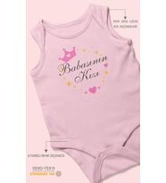 Babasının Kızı Baskılı Bebek Zıbını – Çıtçıtlı Body 8 Renk  %100 Pamuk Sıfır Kol (Bebek Pembesi)