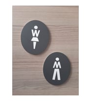 Mat Antrasit Seri Wc Yönlendirme Levha Seti