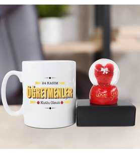 Öğretmenler Gününe Özel Kupa & Kar Küresi Hediye Seti