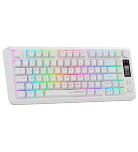 Rampage RM-K87 Zeron Beyaz 2.4G + BT Wireless RGB Aydınlatmalı Q 75 Membrane Gaming Oyuncu Klavye