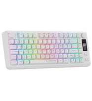 Rampage RM-K87 Zeron Beyaz 2.4G + BT Wireless RGB Aydınlatmalı Q 75 Membrane Gaming Oyuncu Klavye