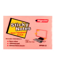 Bigpoint Yapışkanlı Not Kağıdı 75x50mm Neon Pembe x 12 Adet