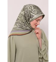 Lesscarves Pamuk İpek Eşarp Etnik Desenli LS2205