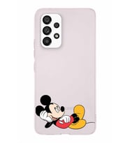 Samsung Galaxy A53  Kapak Mickey Mouse Tasarımlı Şeffaf Silikon Kılıf