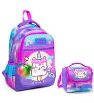 Coral High Mor Pembe Dondurma Okul Sırt ve Beslenme Çantası Seti - Kız Çocuk