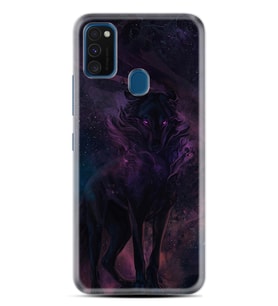 Samsung M21 M22 M23 M30 M31S M32 Kılıf Desenli Silikon Black Purple Wolf 1791