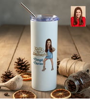 Kişiye Özel Karikatürlü Cute But Sagittarius Yay Burcu Pipetli Çelik Matara Doğum Günü Hediyesi