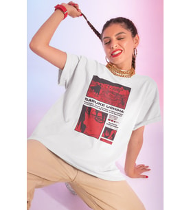 Naruto Shippuden Sasuke Uchiha Baskılı Unisex Oversize Anime Dizi Karakter Tişört