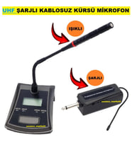 KÜRSÜ MİKROFON (KABLOSUZ - UHF - ŞAJLI - IŞIKLI)
