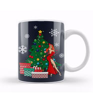 Jessica Rabbit Around The Christmas Tree Kupa Bardak Porselen