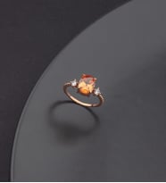 925 Ayar Gümüş Topaz Taşlı Nokta Kollu Yüzük