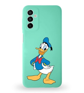 Samsung Galaxy M13 Uyumlu Lansman Kılıf Altı Kapalı İçi Kadife  Donald Duck-C Tasarımlı  Kapak (Şeffaf)