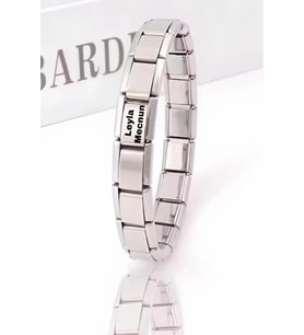 Kişiye Özel Isim Yazılı Italyan Charm 18 Cm Çelik