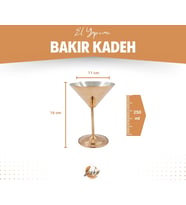 Bakır Kadeh Martini Model Düz Parlak Bakır Renk