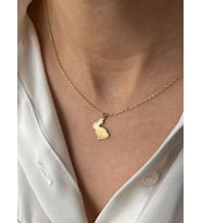 Kişiye Özel 925 Ayar Gümüş Sevimli Tavşan Kolye (Gold)