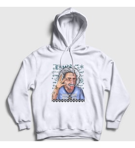 Presmono Unisex Beyaz Quantum Physics Scientist Albert Einstein Kapüşonlu Sweatshirt 338687tt