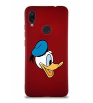 Xiaomi Redmi Note 7 Soft Premier Kapak Donald Duck-F Tasarımlı Silikon Kılıf - Mürdüm (Şeffaf)